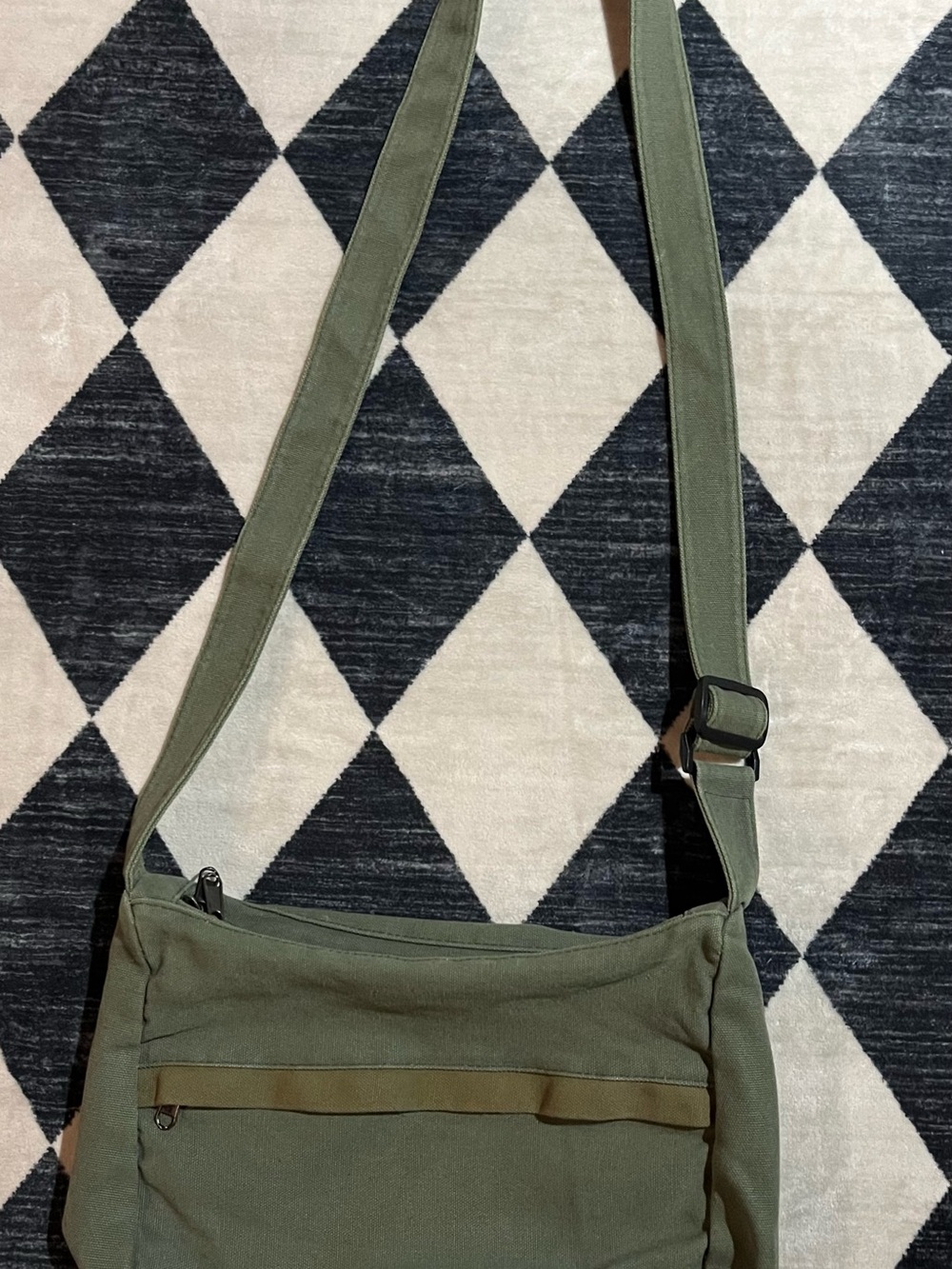 Olive Green Canvas Shoulder Bag